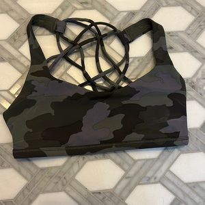 Camo Lululemon Free To Be Bra, size 2